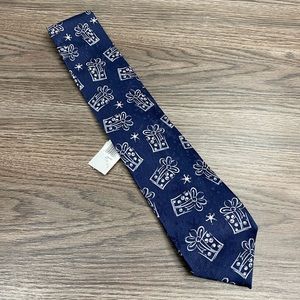 John Ashford NWT Navy Christmas Gift Pattern Tie